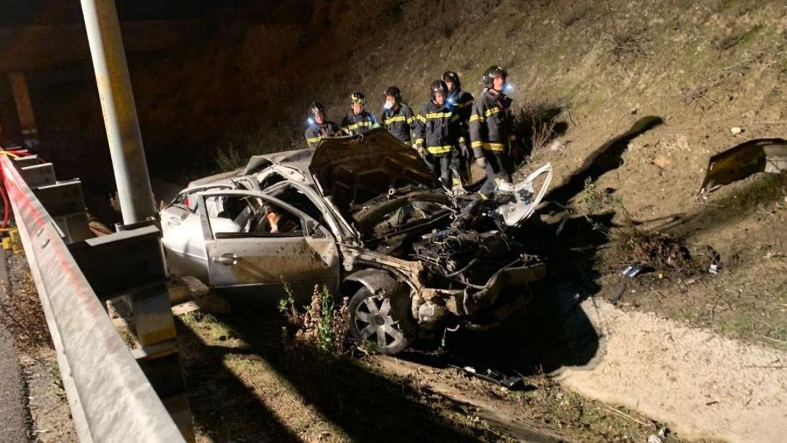 Vehicle accidentat en l'M-50