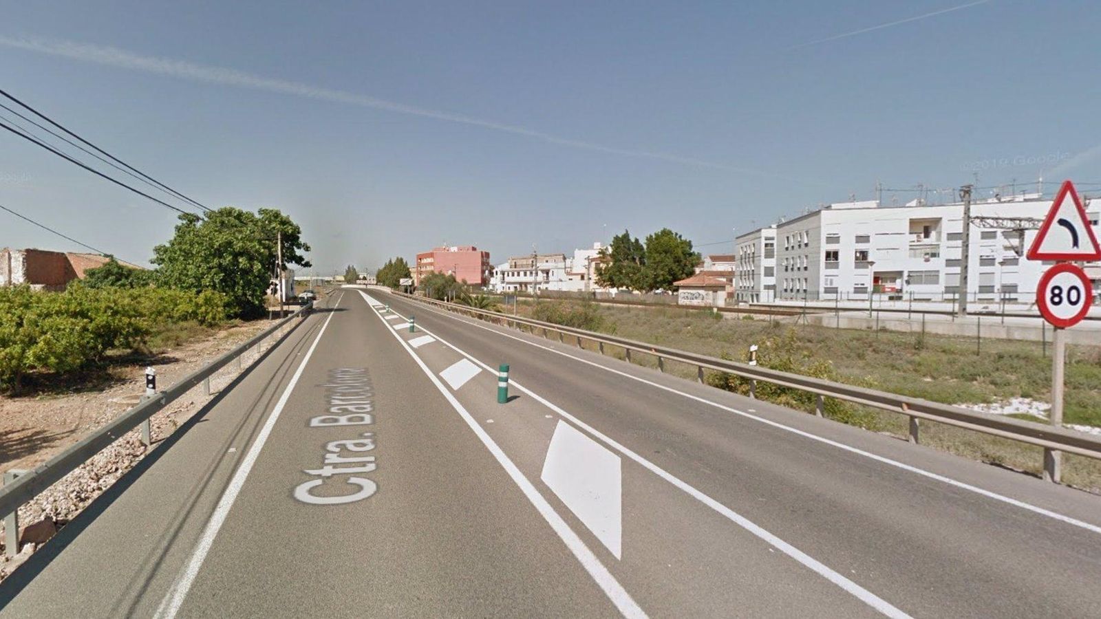 Carretera N-340 al seu pas per Xilxes