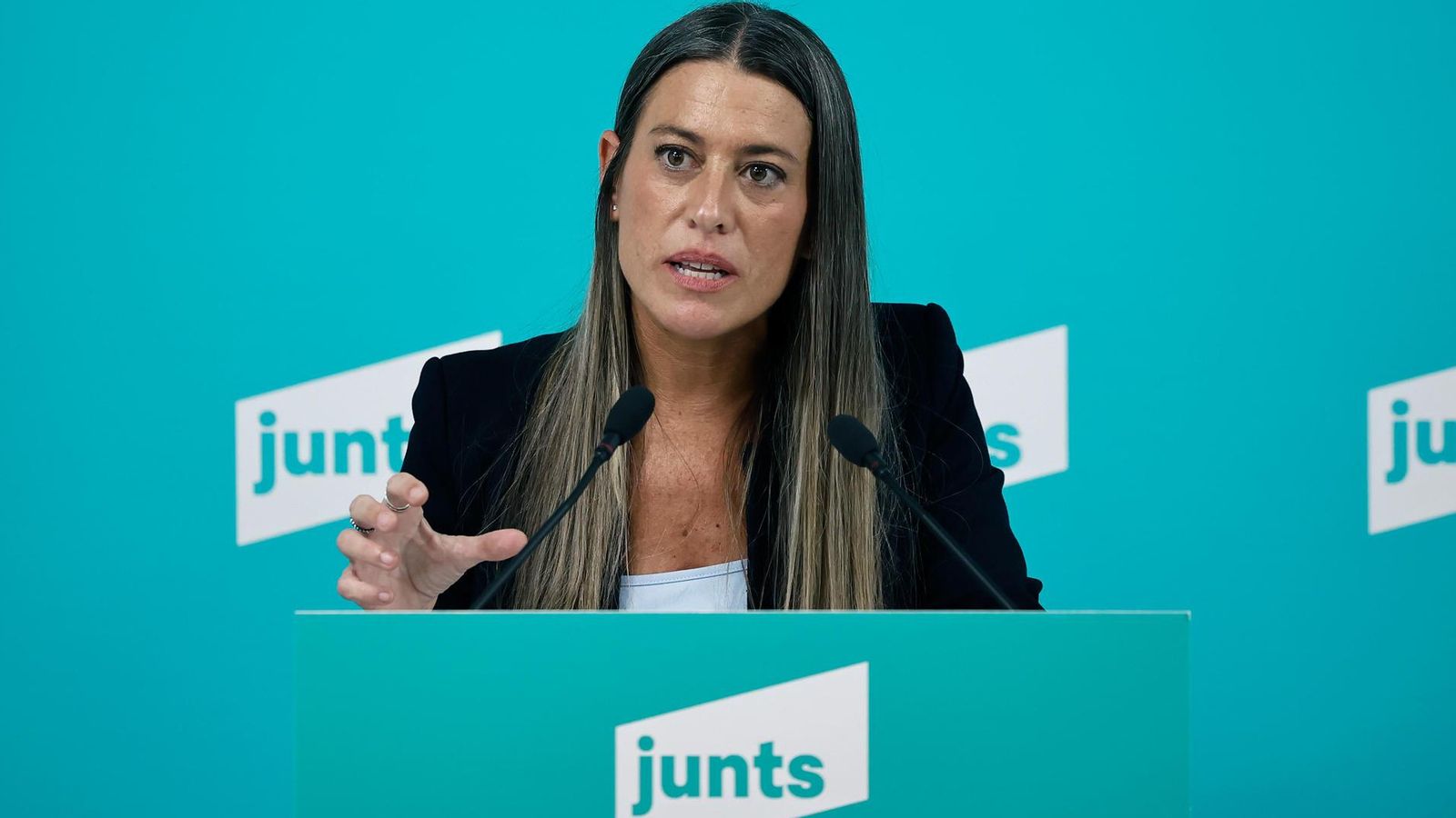 La portaveu de Junts al Congrés, Miriam Nogueras, dona compte de l'acord amb el govern espanyol este dilluns 28 de gener