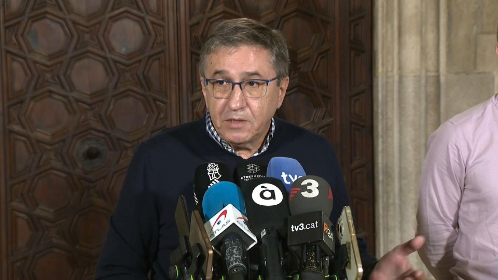 El conseller d'Educació, José Antonio Rovira, en una roda de premsa al Palau de la Generalitat