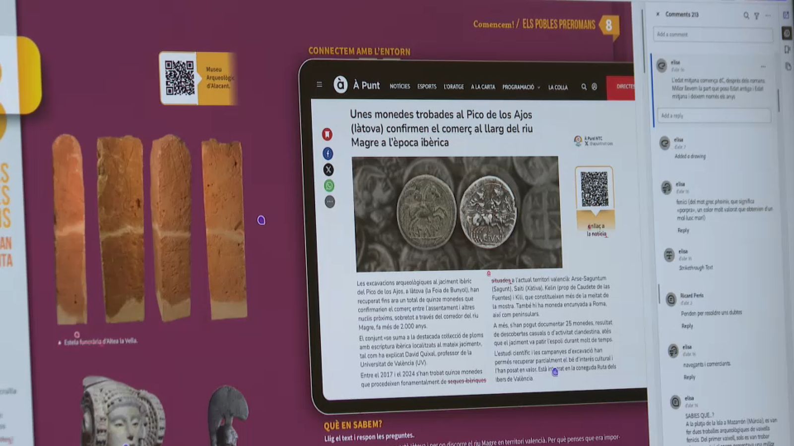 Imatge d'una lliçó del llibre basada en una notícia del web d'À Punt