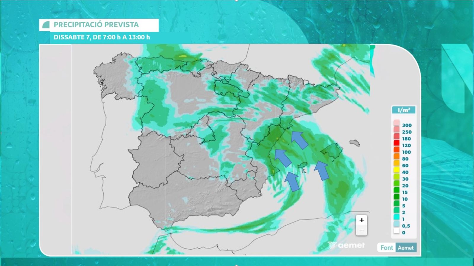 PLUJA DISSABTE DE 7 h  A 13 h