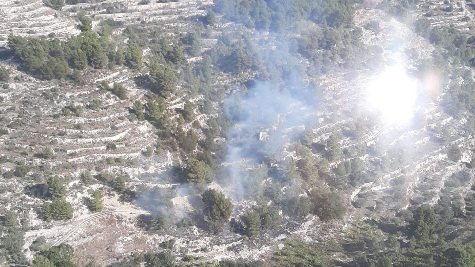 Incendi produït aquest dissabte a Sella (Marina Baixa)