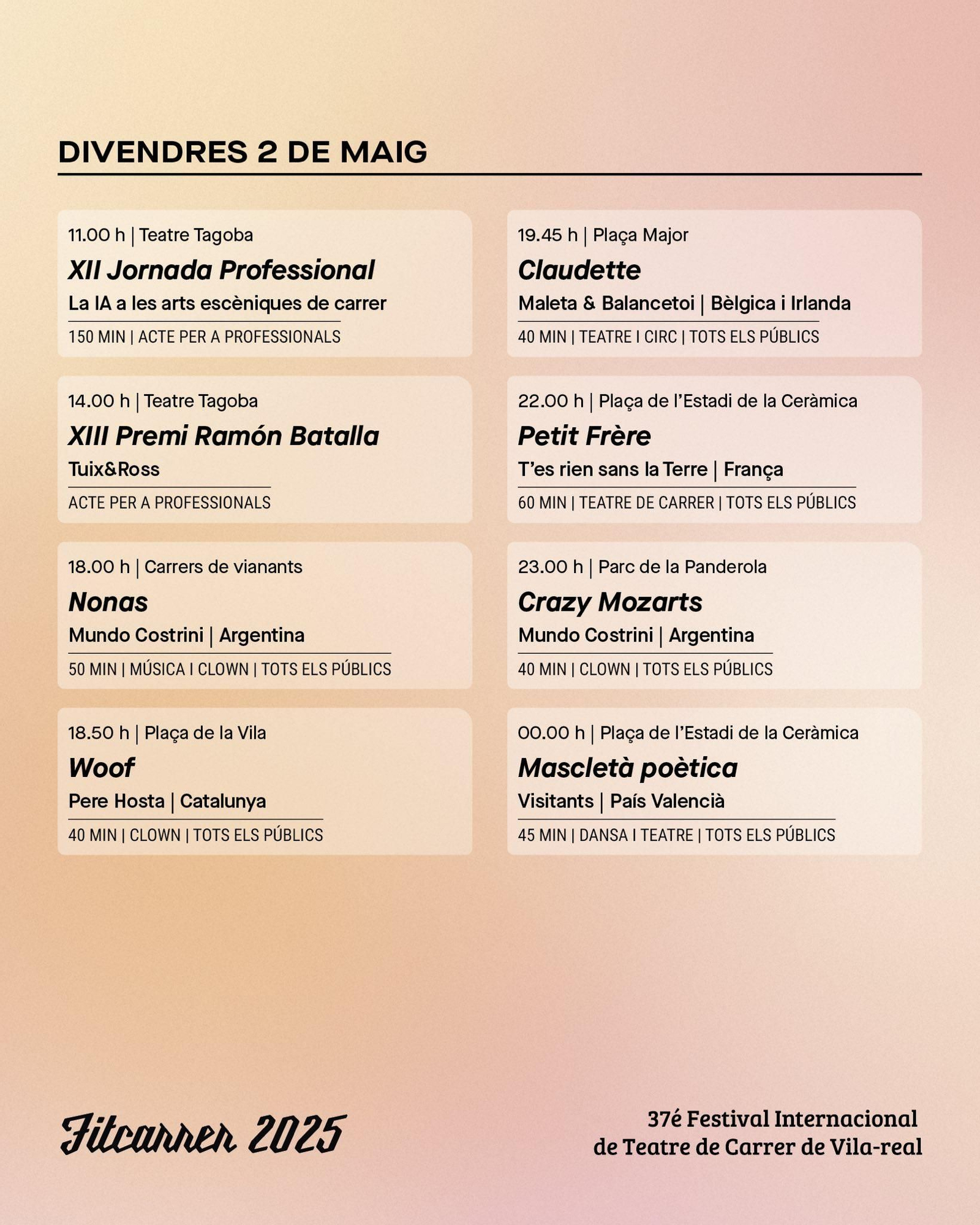 Programació divendres