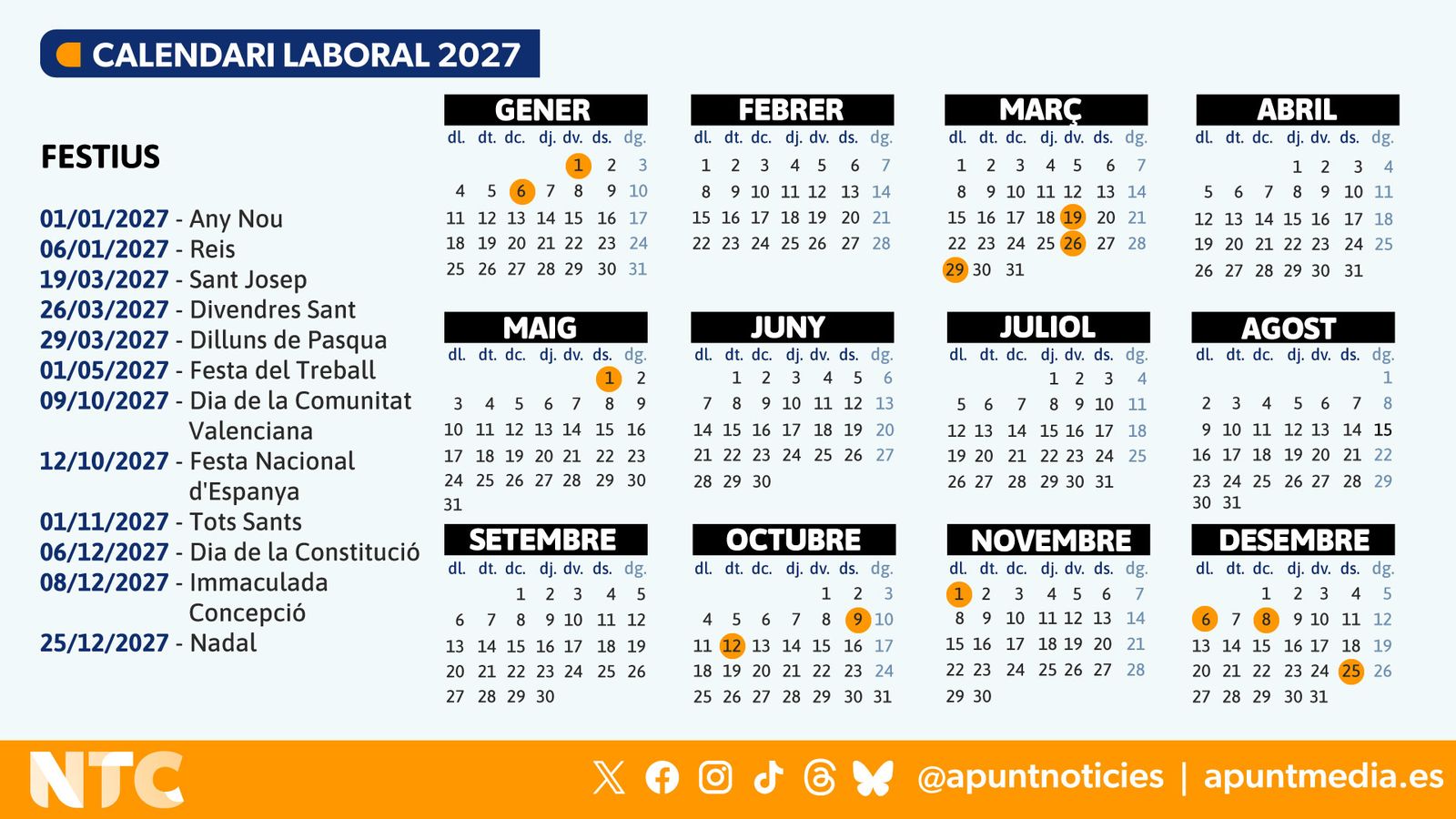 Calendari laboral 2027