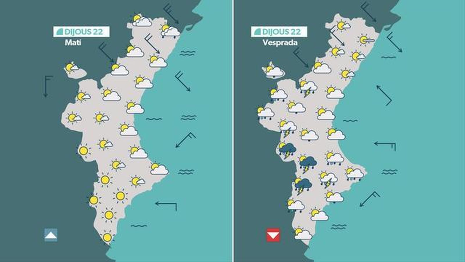 Previsió de l'oratge este dijous