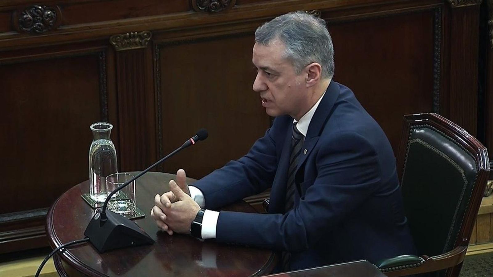 Urkullu, en la compareixença com a testimoni al Tribunal Suprem en el juí pel ‘procés’