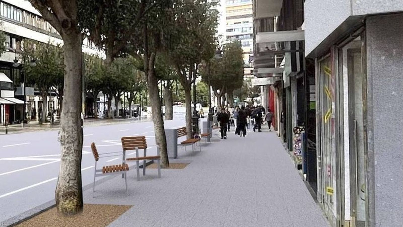 Previsió de com quedarà el carrer de Colón després de la remodelació