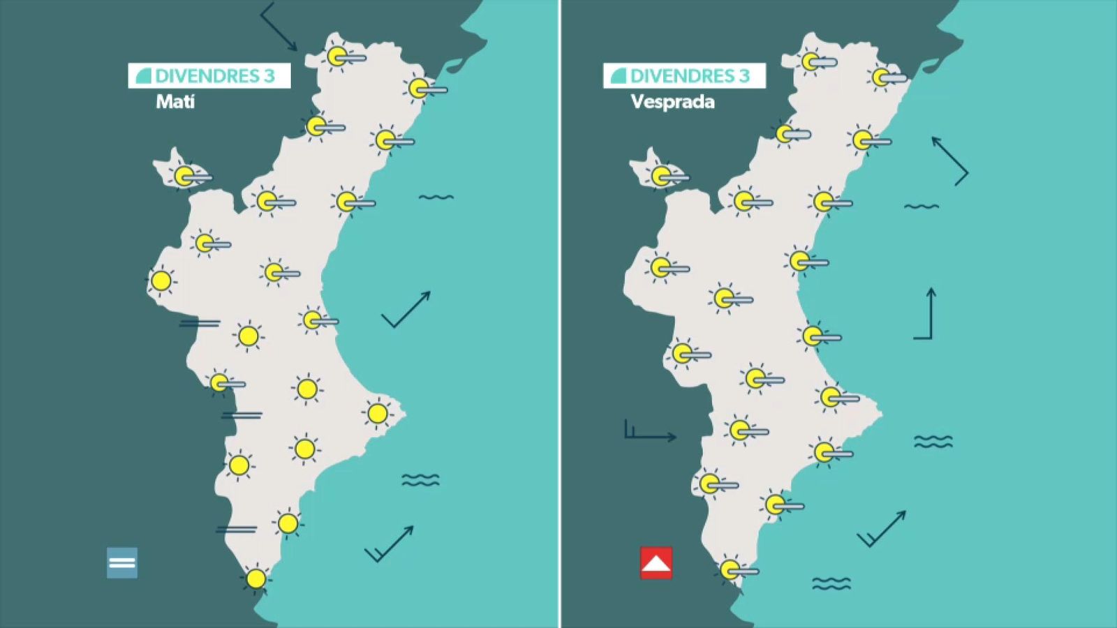 La previsió meteorològica este divendres 3 d'octubre