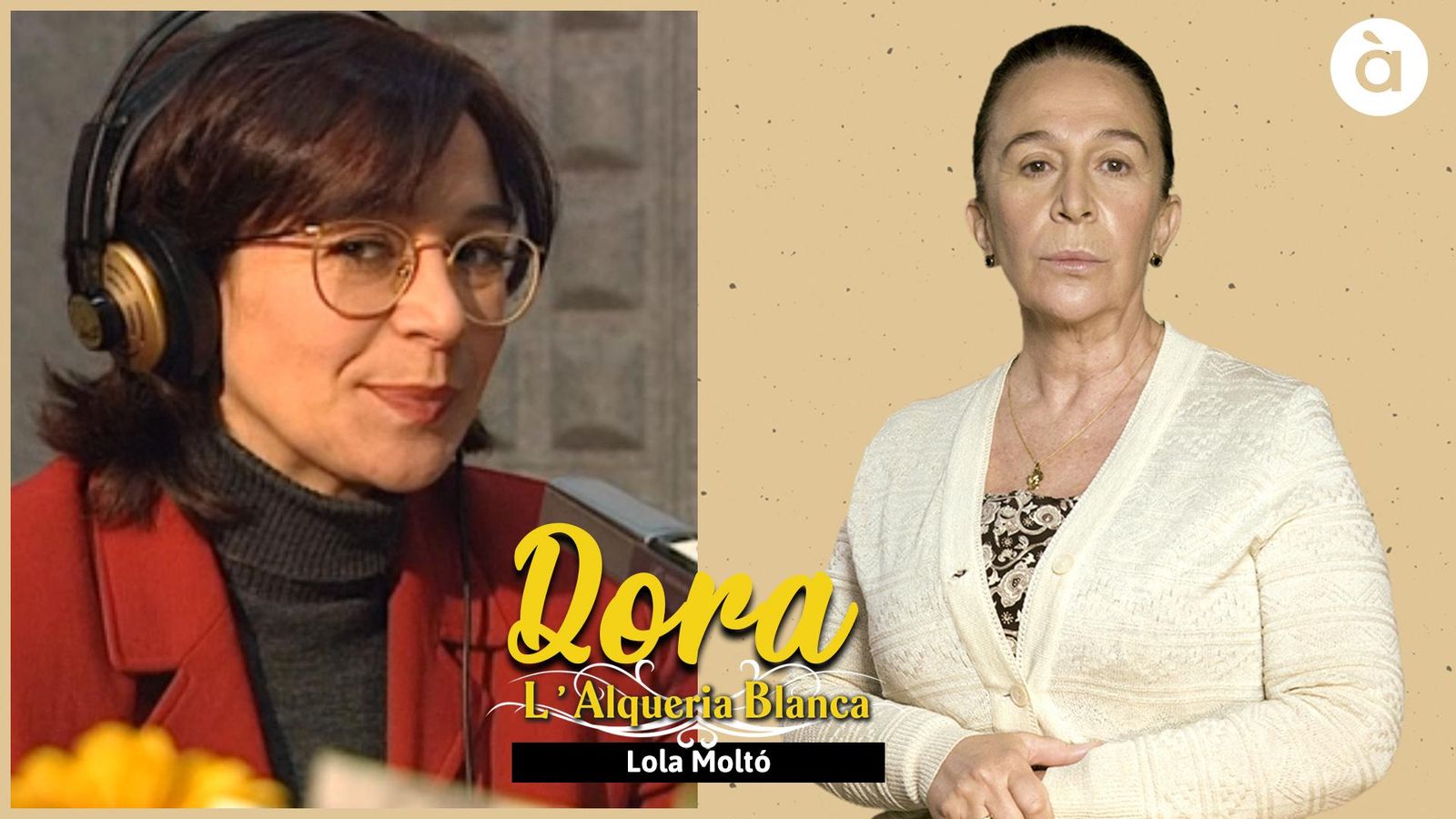 Lola Moltó en 1990 quan presentava un programa radiofònic en Ràdio 9 amb Joan Monleón