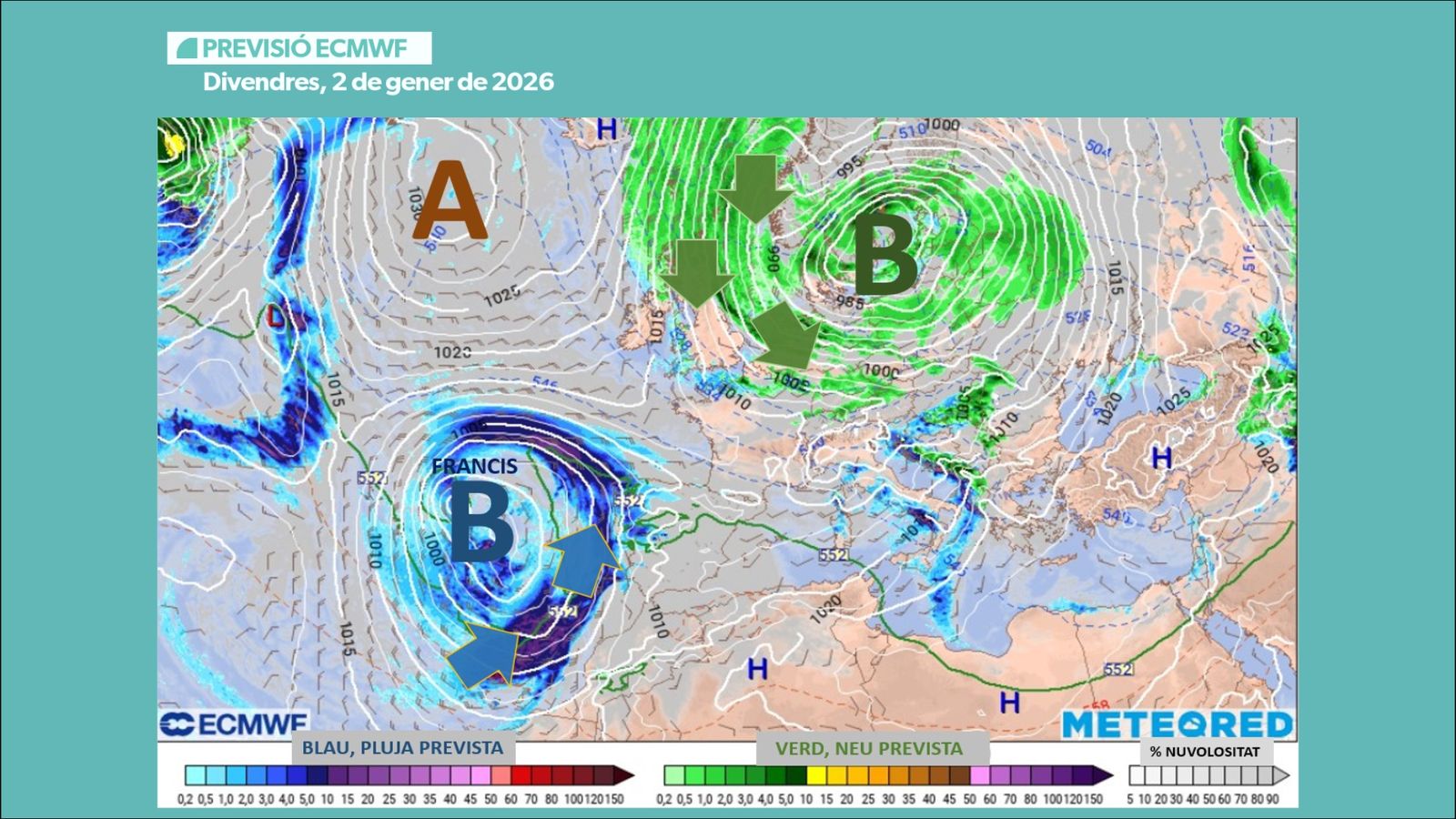SITUACIÓ BORRASCA FRANCIS DIA 2 DE GENER