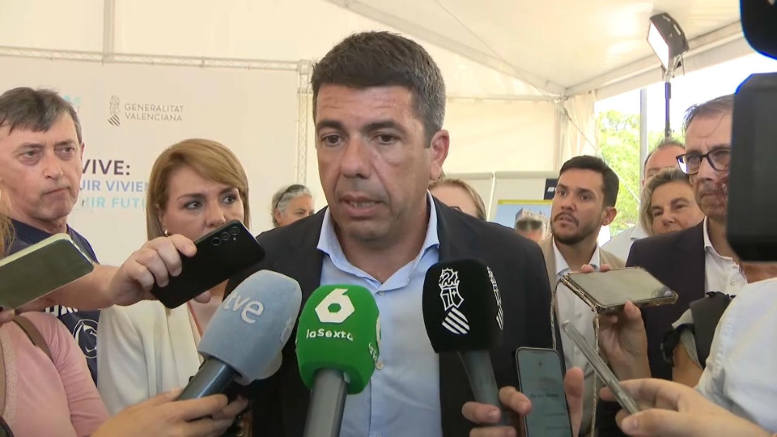 El president de la Generalitat, Carlos Mazón, este dimecres al Campello