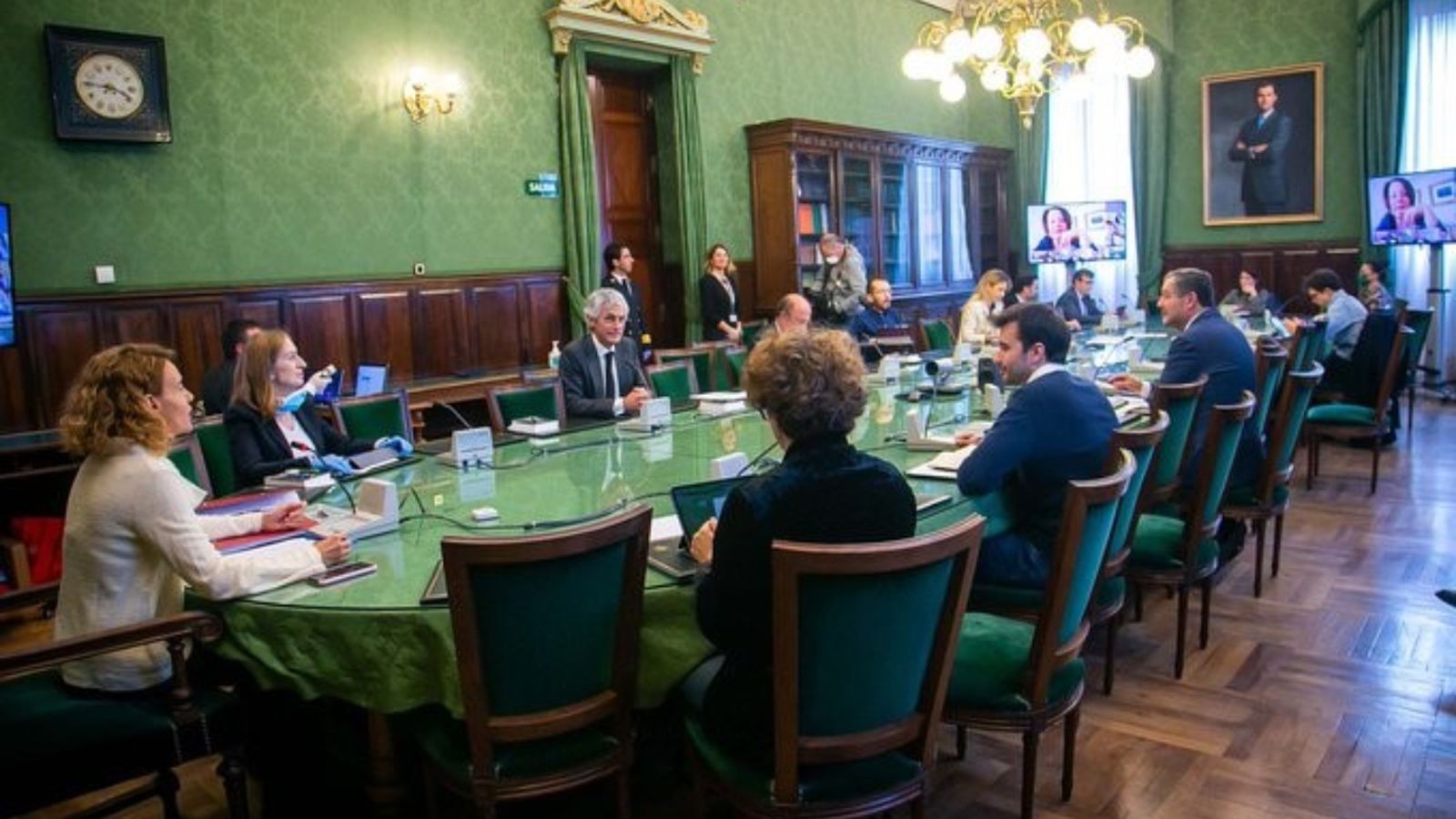 Reunió de la junta de portaveus del Congrés amb intervencions telemàtiques