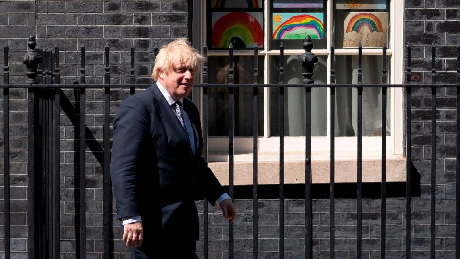 El primer ministre britànic, Boris Johnson, en Downing Street aquest divendres