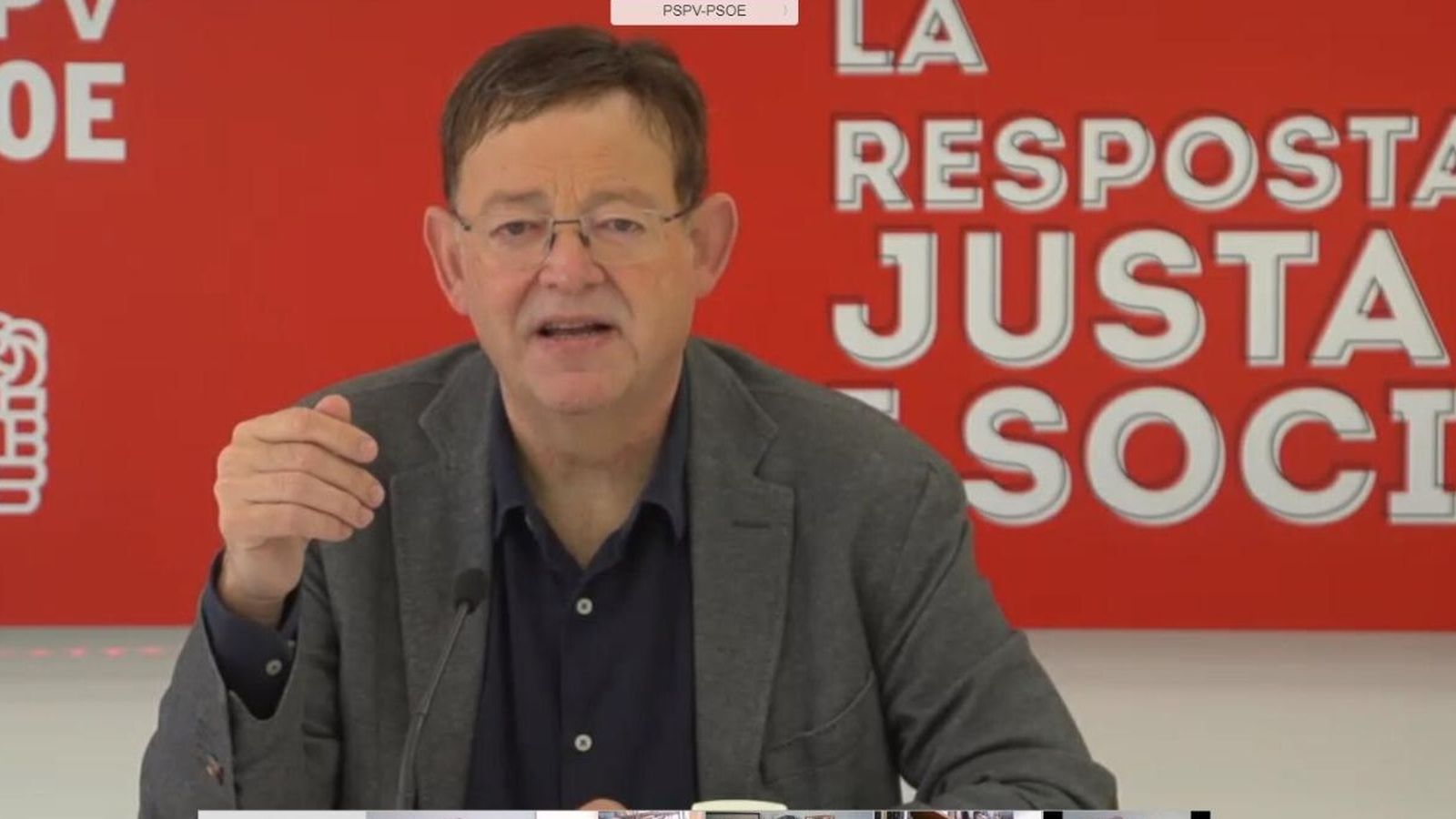 Ximo Puig durant el Consell Territorial PSPV-PSOE