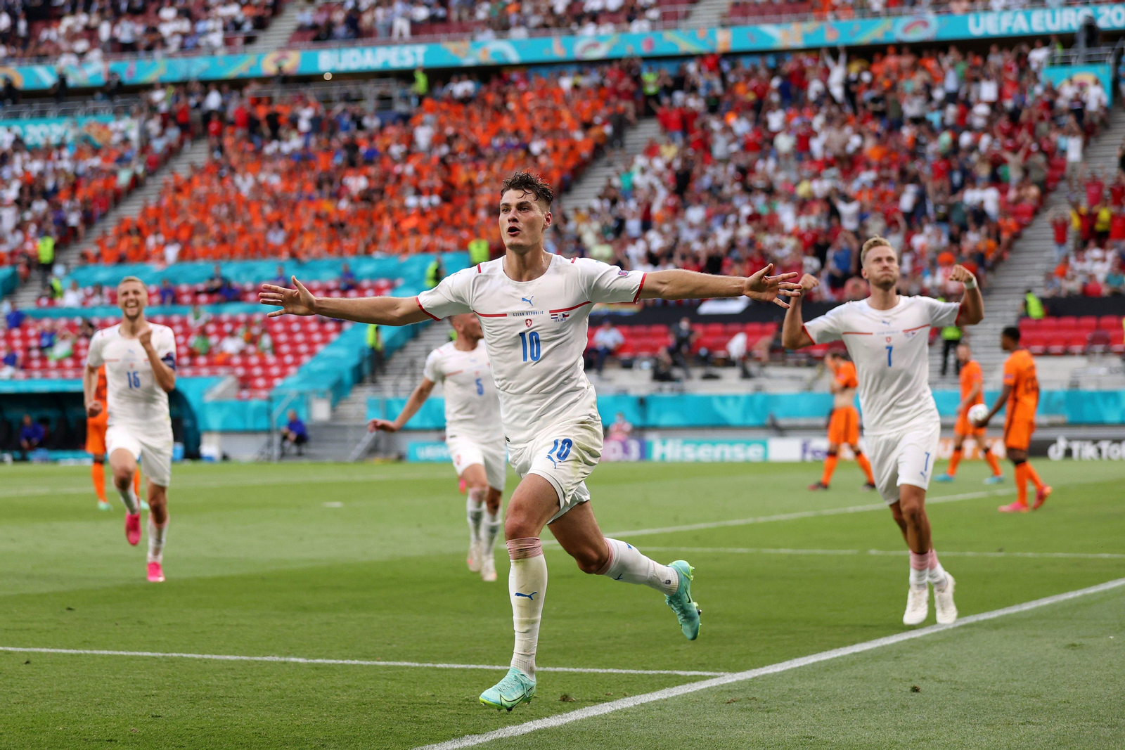 Patrik Schick, després de marcar el seu quart gol en l'Eurocopa