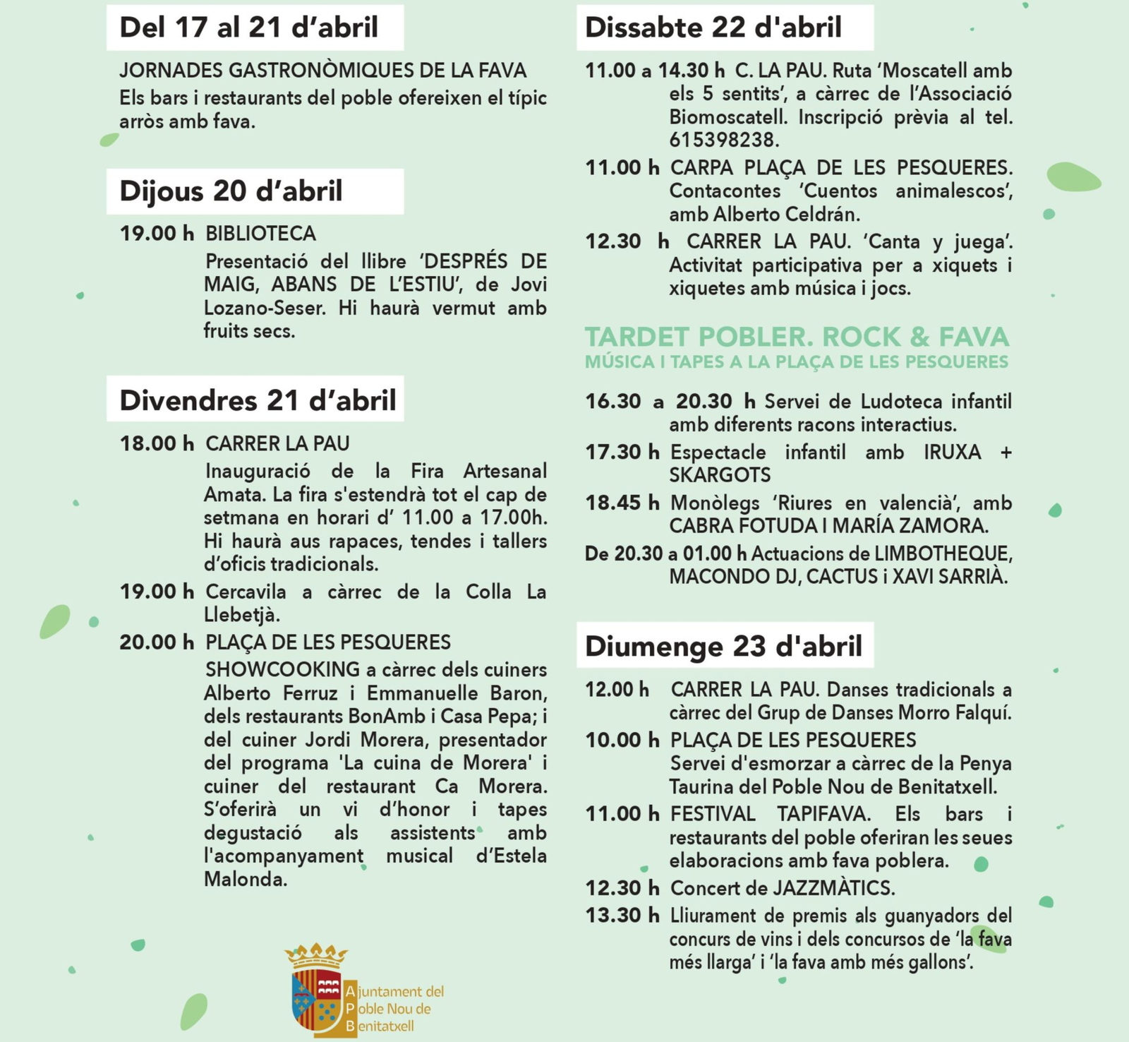 Programa de Mitjafava Fest de Benitatxell