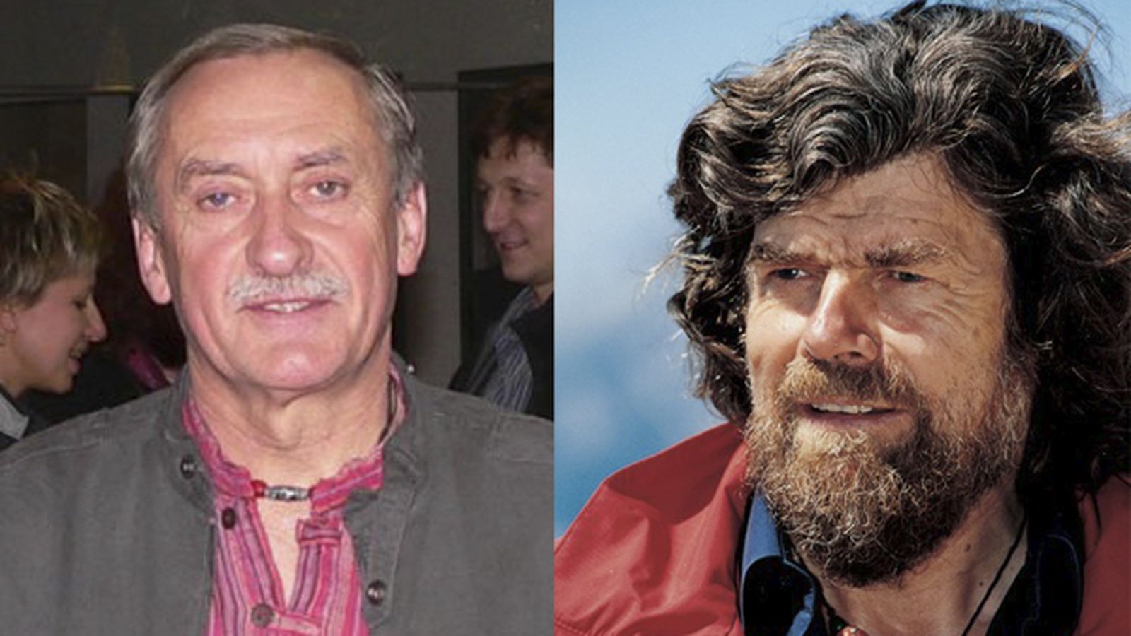 L'alpinista polonés Krzysztof Wielicki (esquerra) i l'italià Reinhold Messner (dreta)