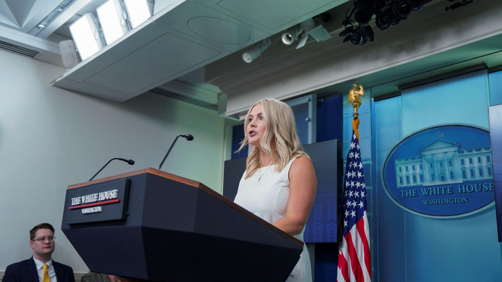 La portaveu de la Casa Blanca, Karoline Leavitt, en una roda de premsa este dimarts