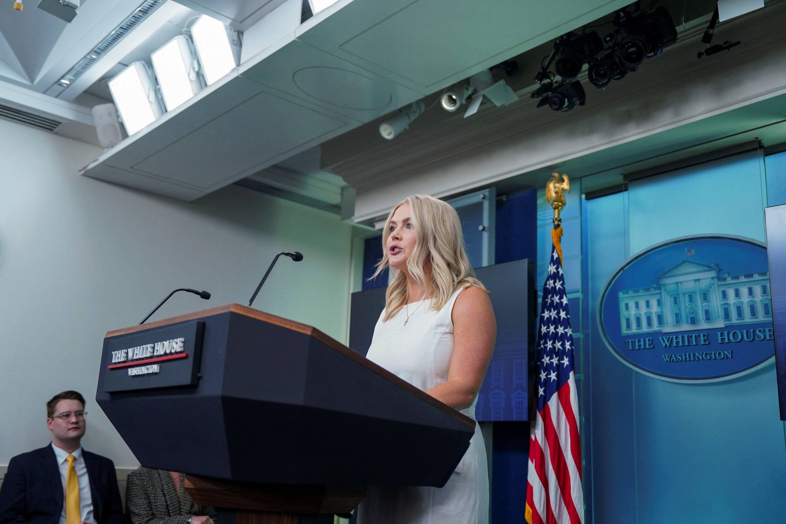 La portaveu de la Casa Blanca, Karoline Leavitt, en una roda de premsa este dimarts