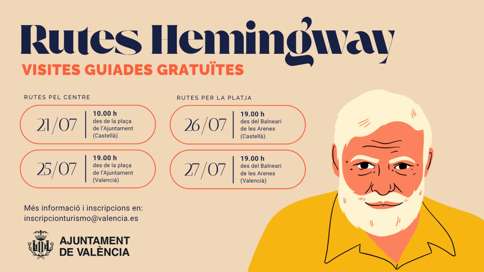 Cartell amb el calendari de la nova Ruta Hemingway 