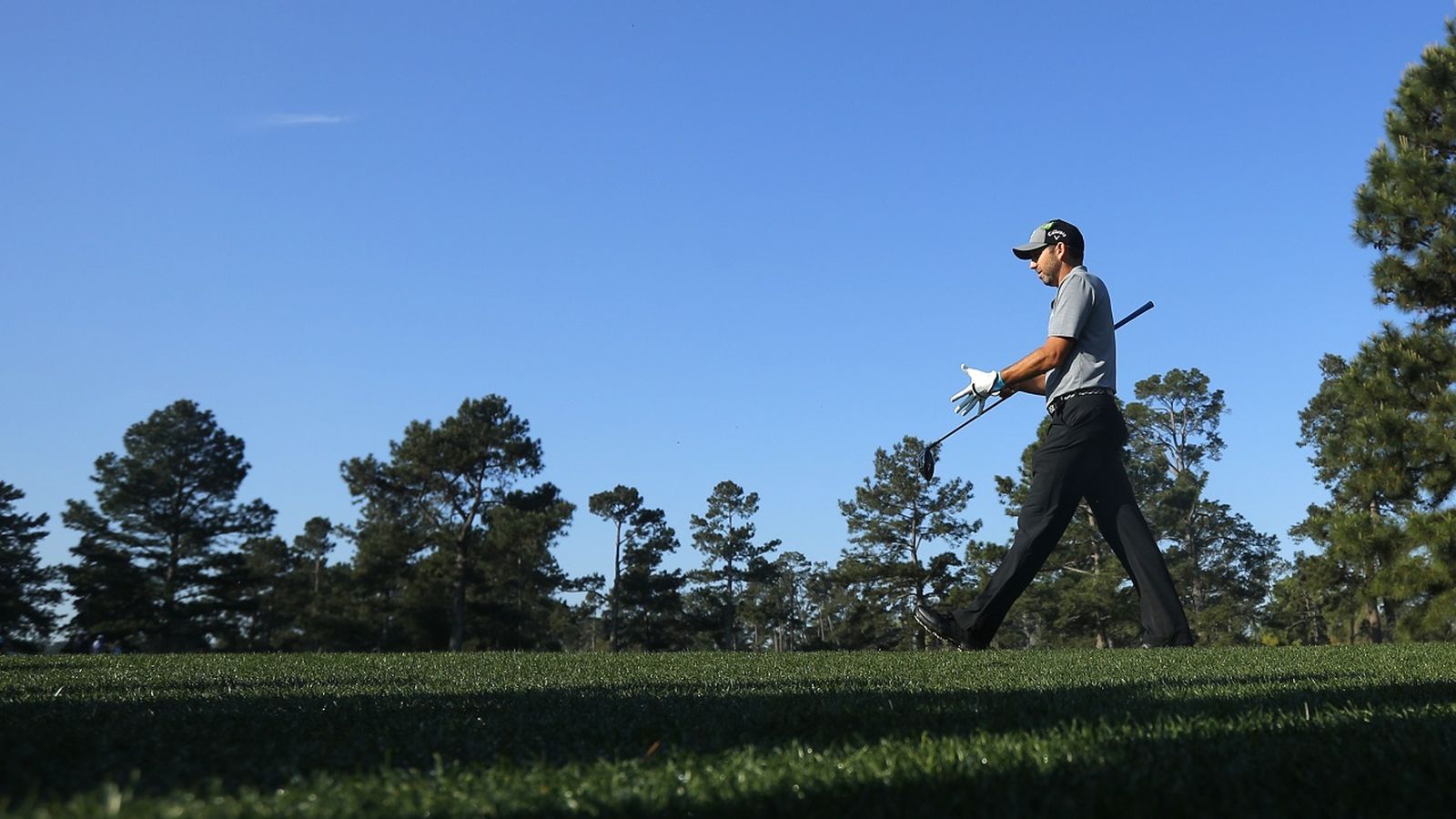 Sergio García, durant la ronda de pràctiques a l'Augusta National