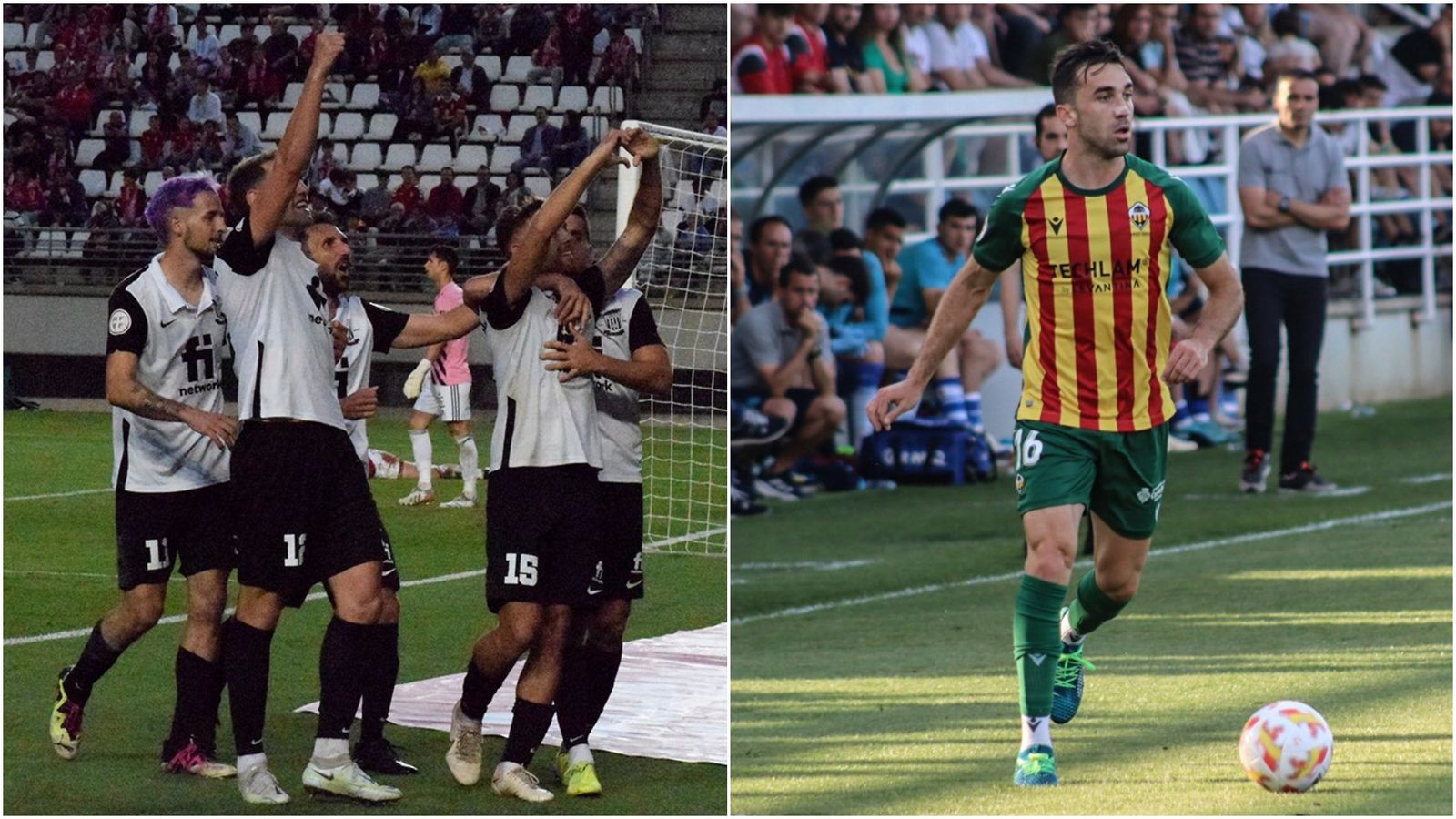 Quatre jugadors de l'Eldenc i Manu Sánchez