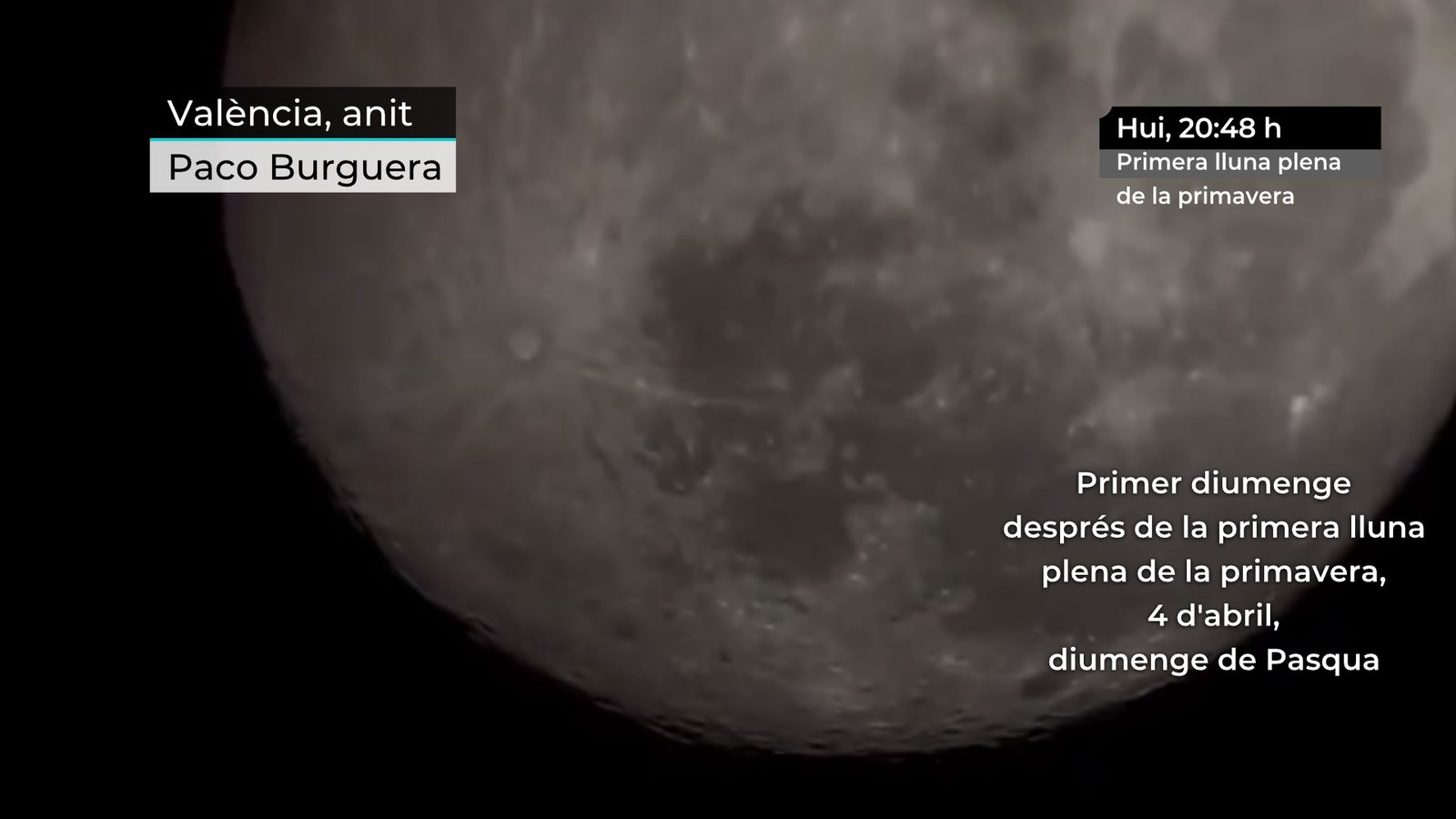 La lluna plena que marca l'inici de la Pasqua de 2021