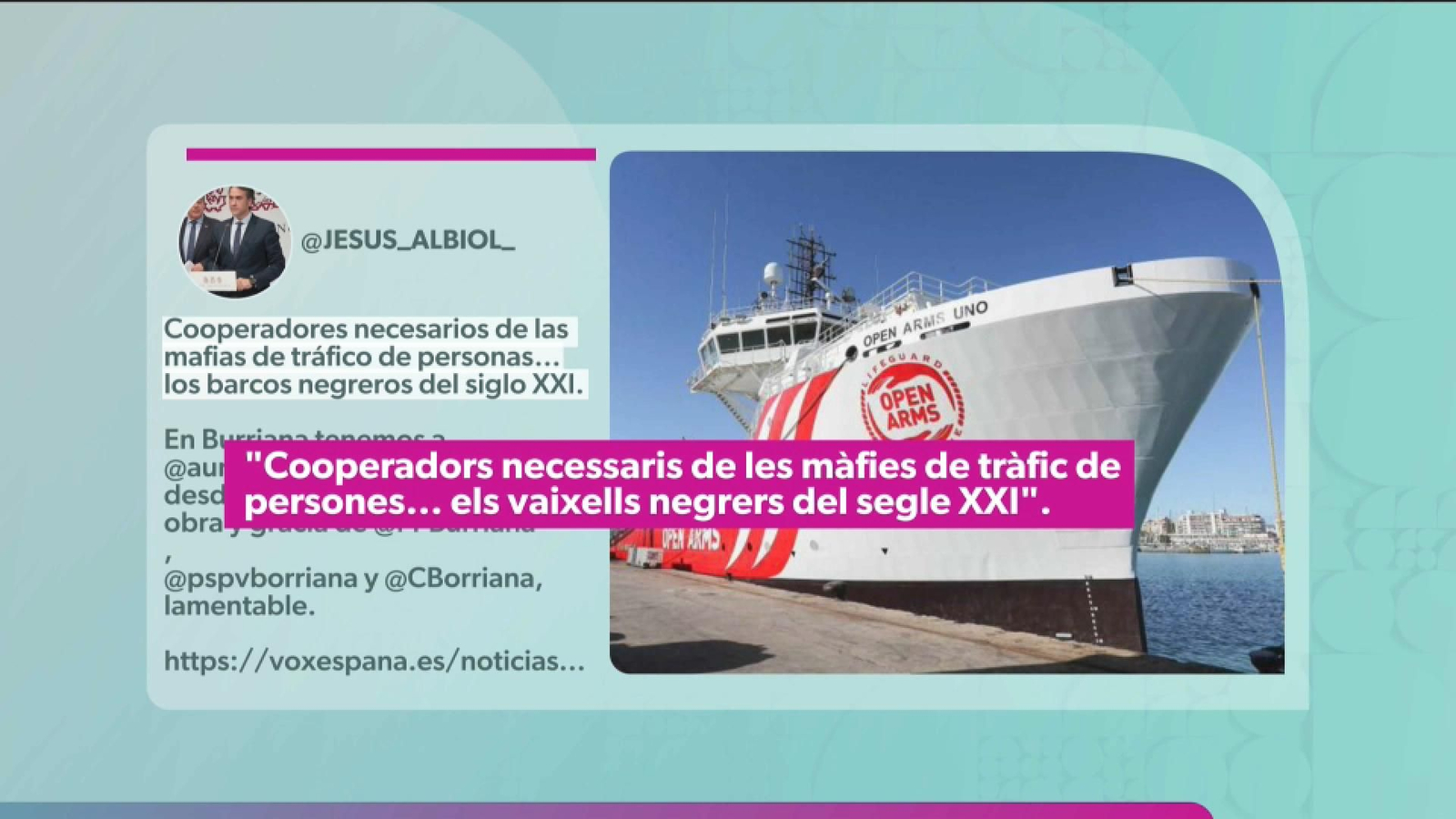 Captura de les declaracions d'Albiol, que va compartir el compte d'X de Vox Borriana