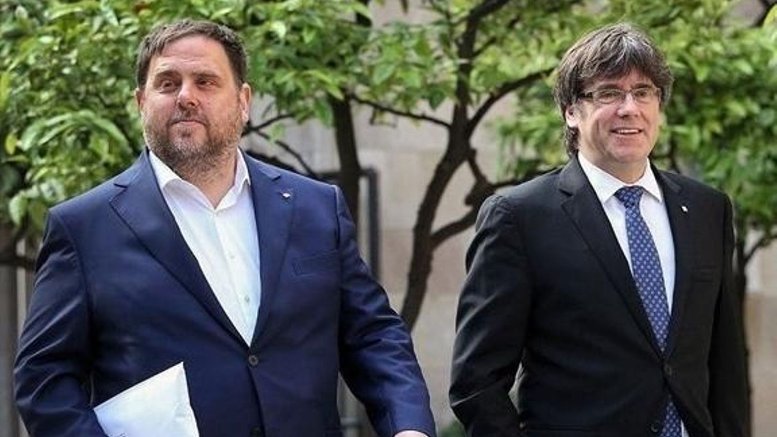 L'expresident i l'exvicepresident del govern català durant la consulta sobiranista, Carles Puigdemont i Oriol Junqueras