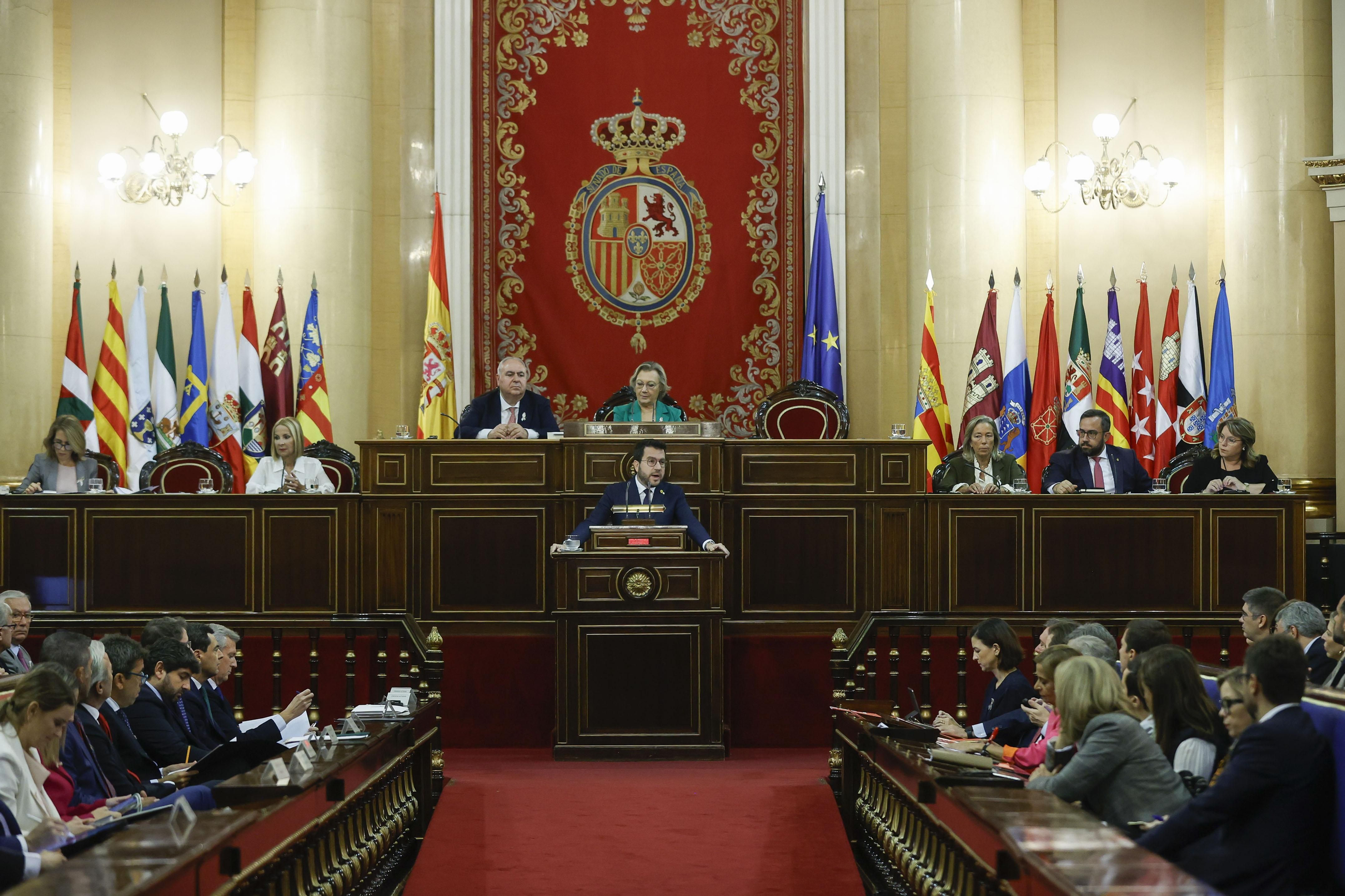 Pere Aragonès en la última compareixença al Senat Pere Aragonés en la seua compareixença al Senat aquest dijous