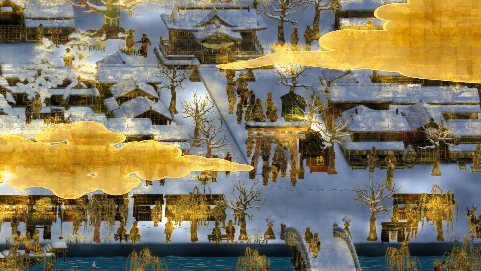 Una de les primeres etapes del quadre interactiu, quan encara hi regnava la pau