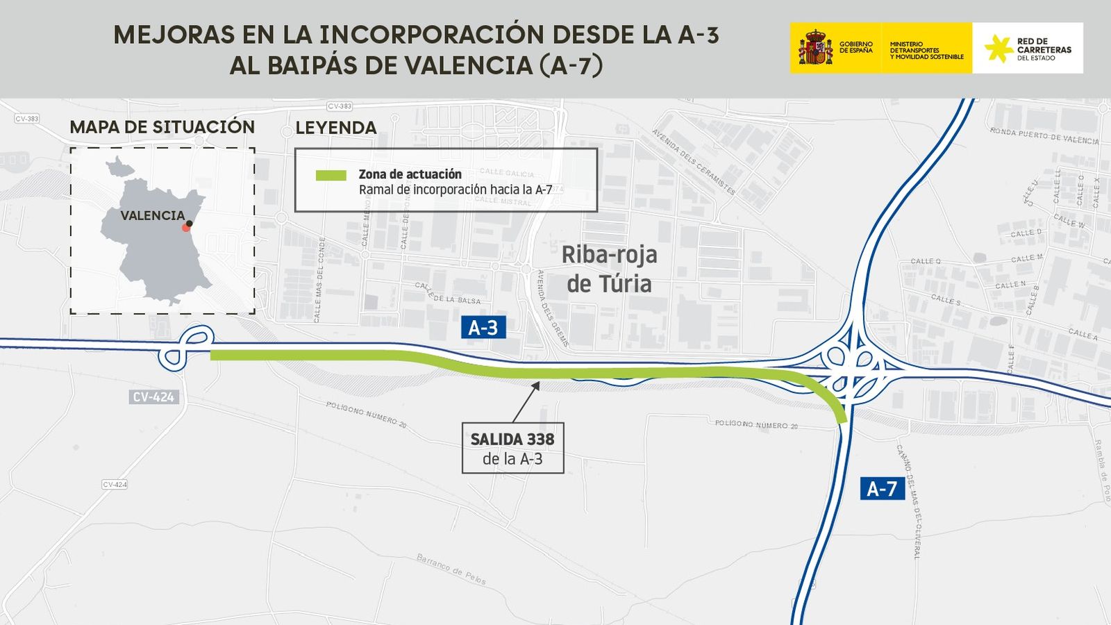 Millores en la incorporació des de l'A-3 a l'A-7 de València