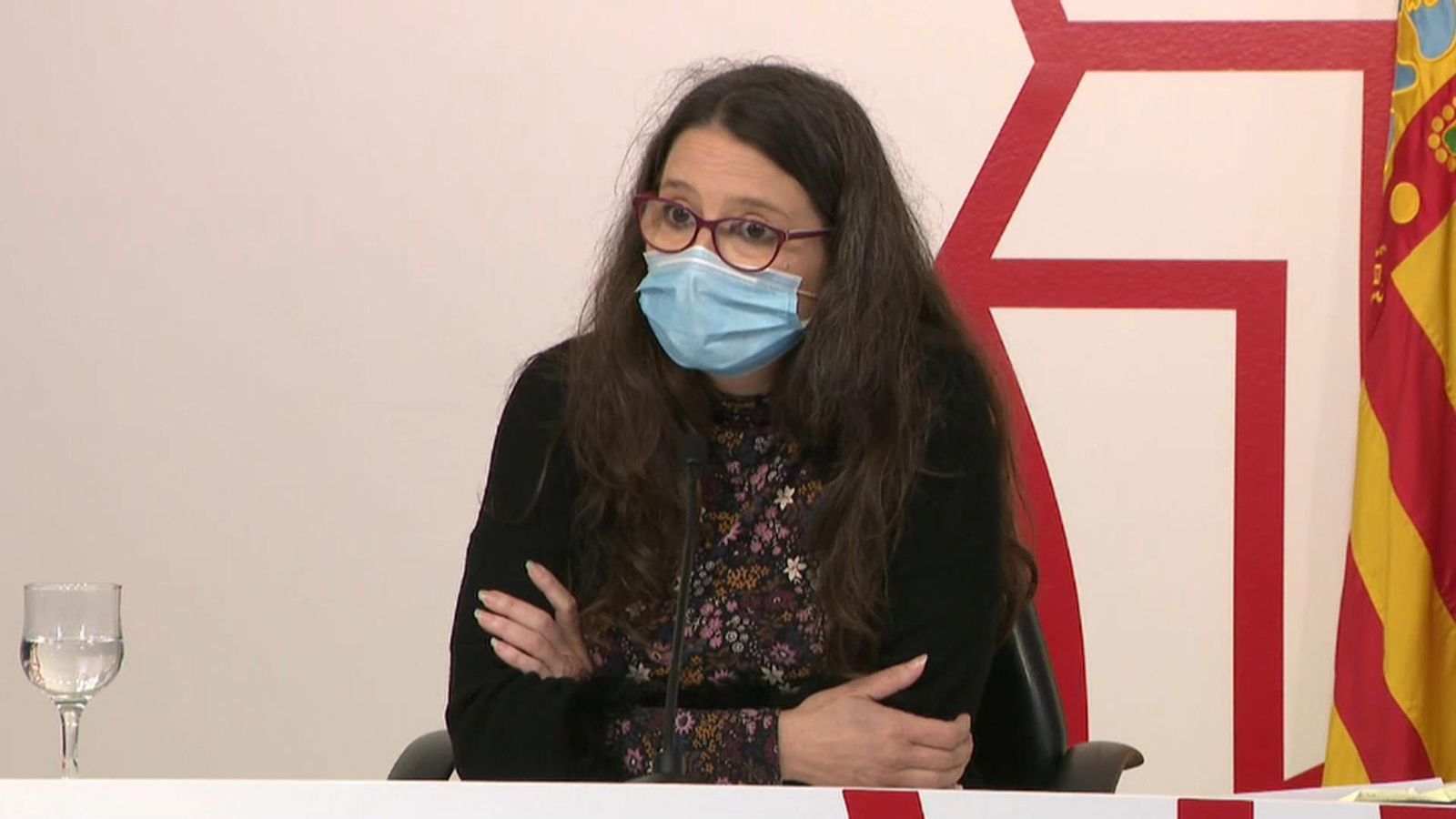 La vicepresidenta i portaveu del Consell Mónica Oltra en la roda de premsa posterior al ple de l'executiu valencià