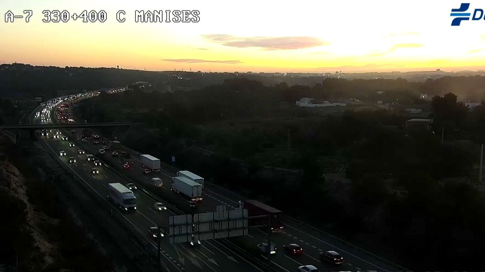 Circulació lenta a l'A7, derivada de l'Accident