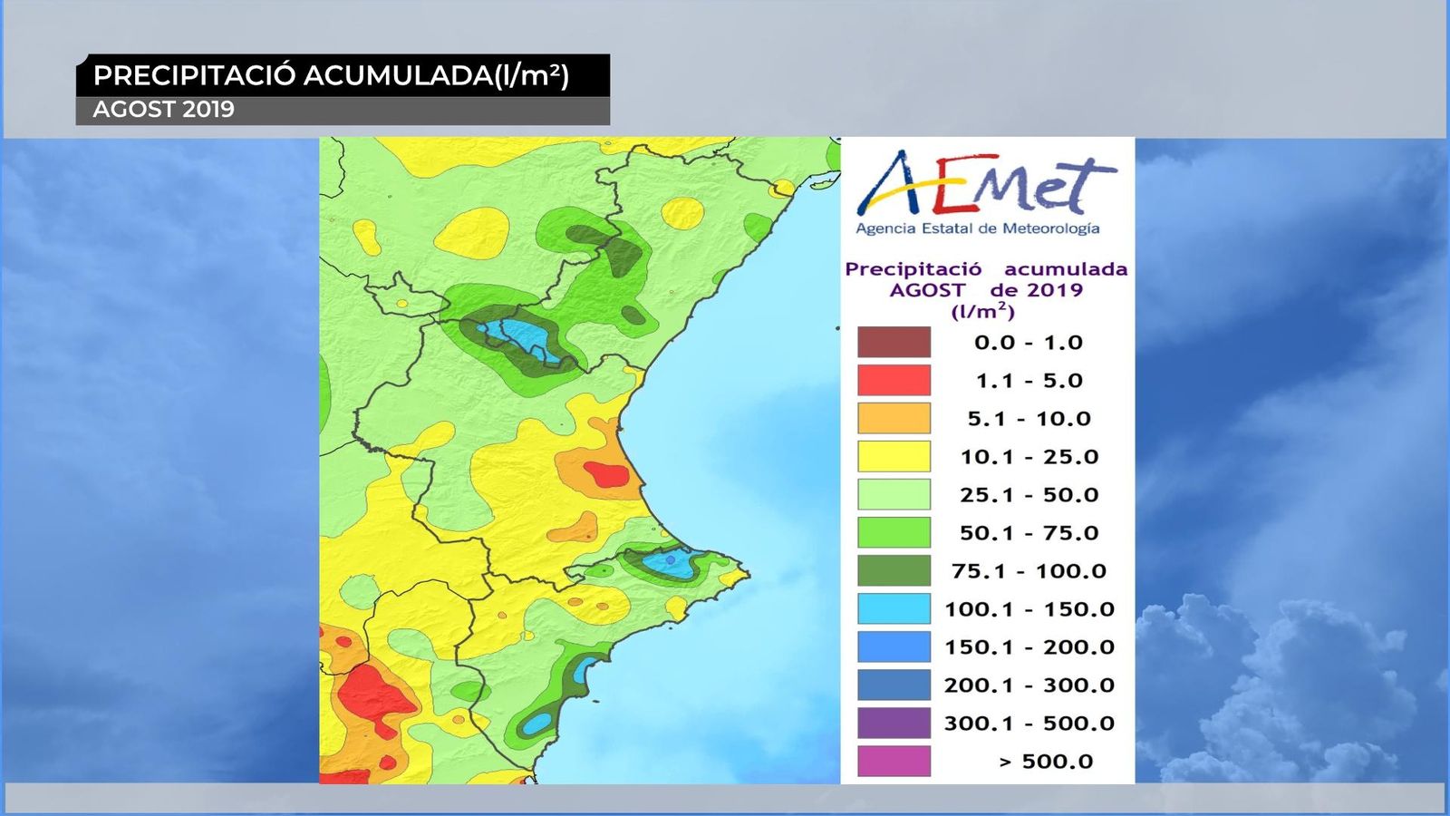 Agost càlid i molt humit