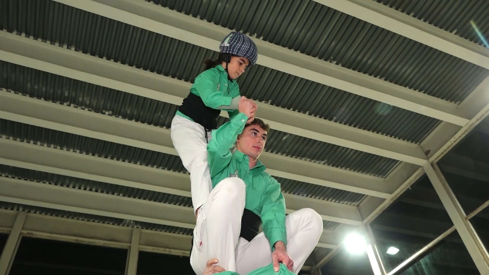 Muixeranga de la Marina Alta en un assaig