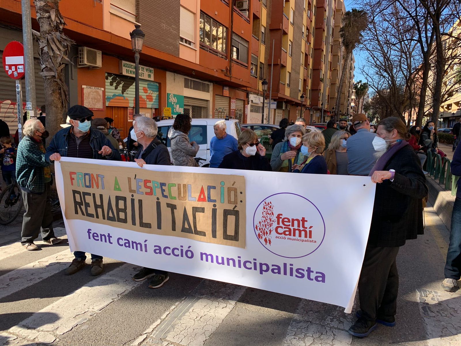 L'agrupació Fent Camí, present en la protesta