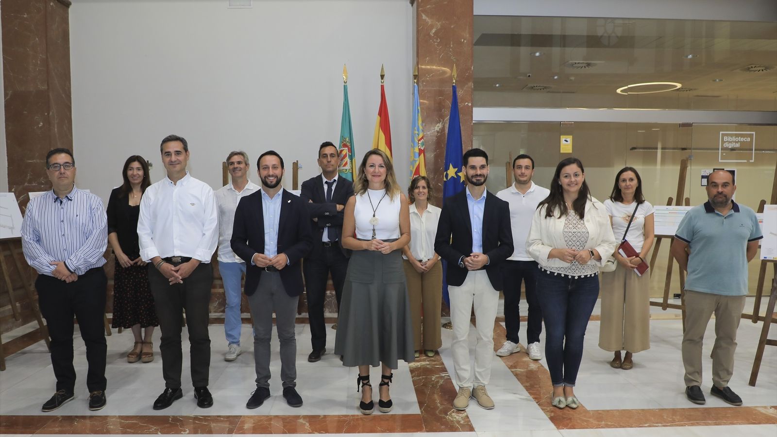 L'equip de govern de l'Ajuntament de Castelló de la Plana durant la presentació del projecte de la ZBE