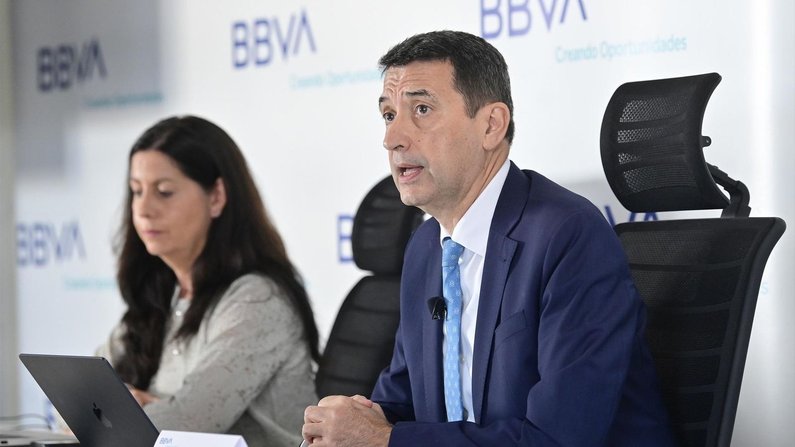 El responsable d'anàlisi econòmica de BBVA Research, Rafael Doménech, presenta l'informe de balanç este dimarts