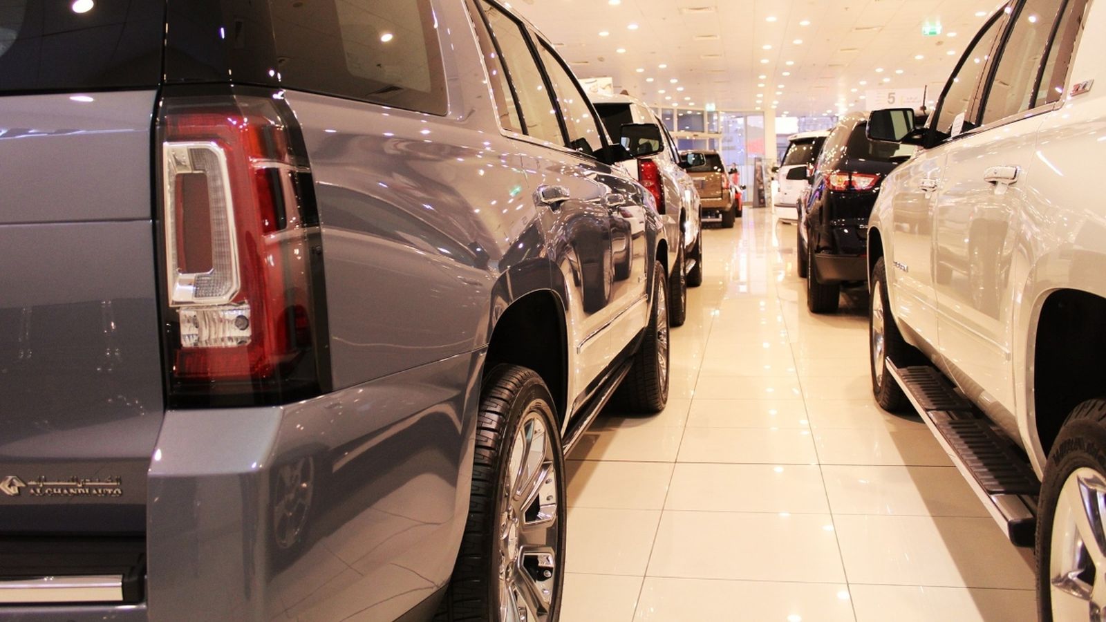 Diversos cotxes exposats en un concessionari