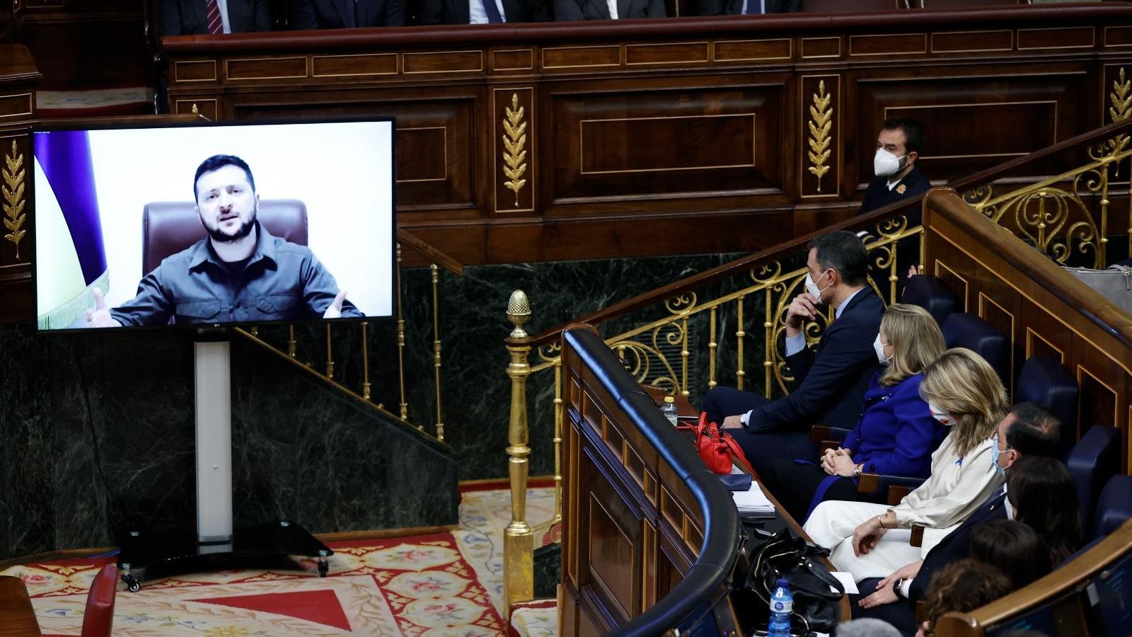 El president d'Ucraïna Volodimir Zelenski s'adreça al parlament espanyol El president d'Ucraïna Volodimir Zelenski s'adreça al parlament espanyol