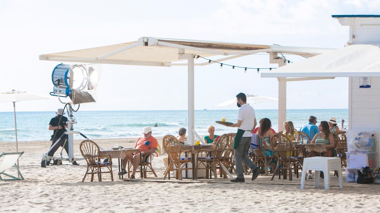Imatge del rodatge de l'anunci a la platja de Gandia