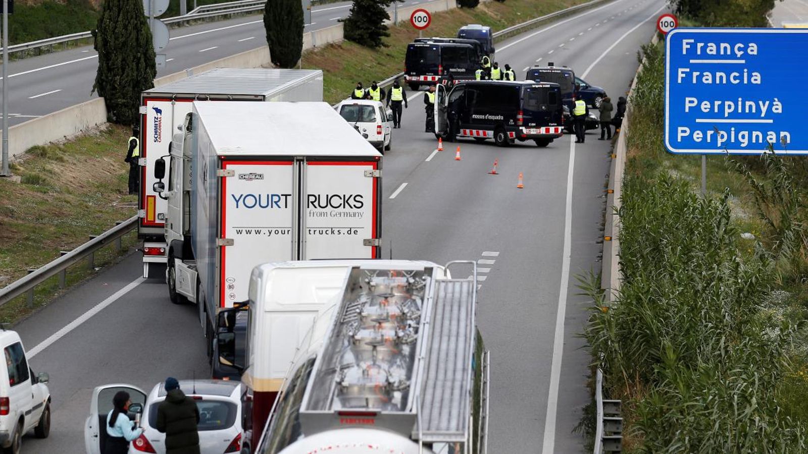 Col·lapse a la frontera entre Espanya i França