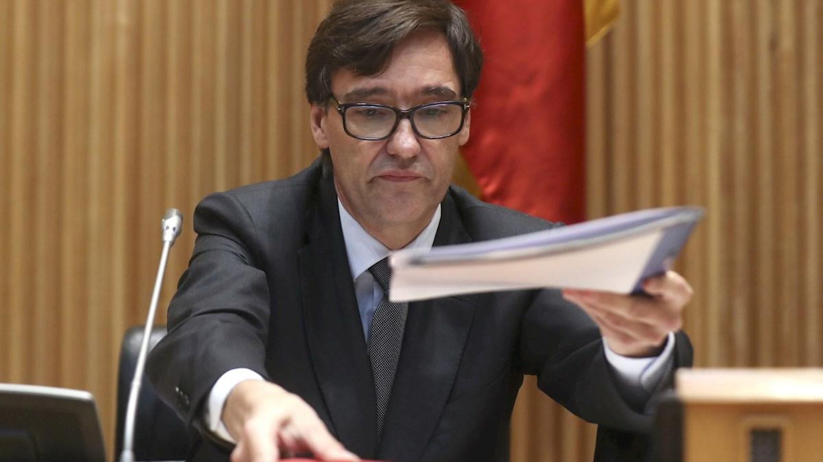 El ministre Salvador Illa durant la seua compareixença al Congres