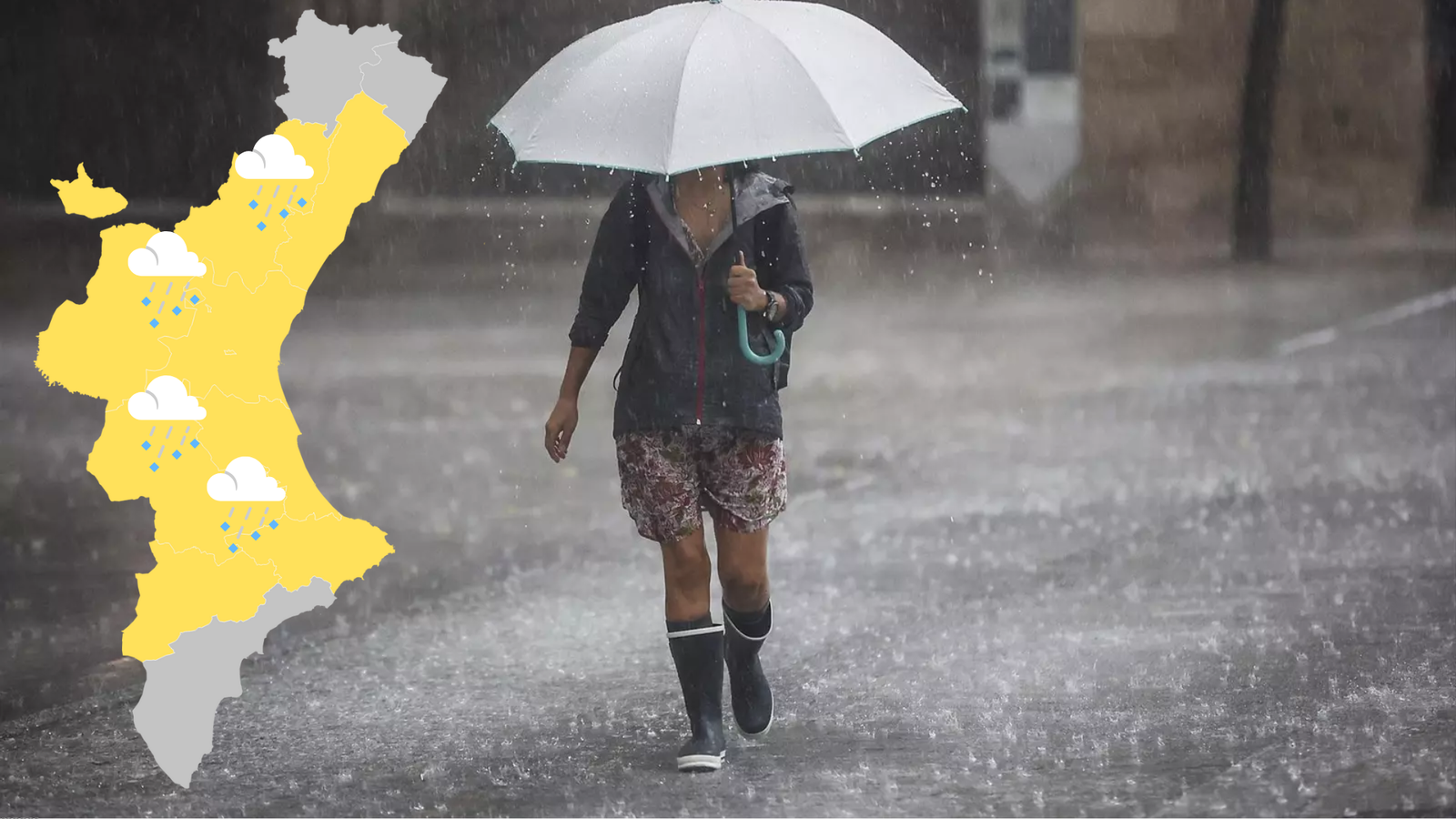 L'Aemet ha activat per a este divendres l'avís groc per tempestes amb risc de granís a bona part de la Comunitat Valenciana