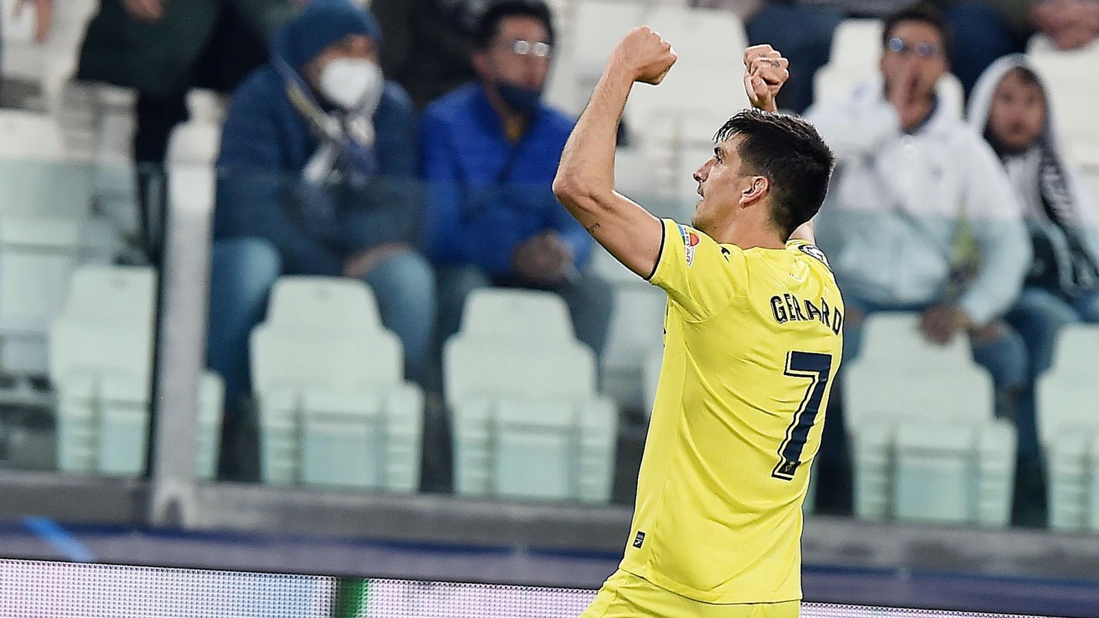 Gerard Moreno celebra un gol al Juventus Stadium Gerard Moreno celebra un gol al Juventus Stadium