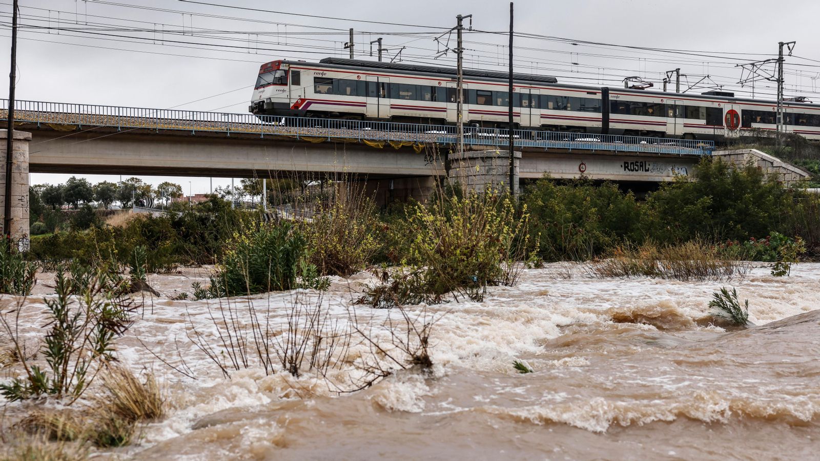 Crescuda del riu Palància al seu pas per Sagunt