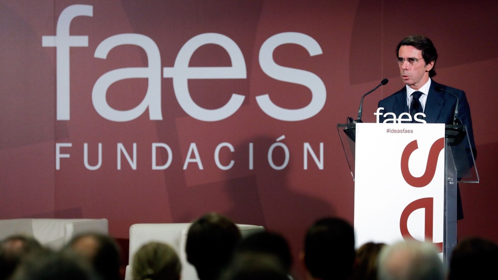Aznar durant la clausura del tercer fòrum Idees FAES. Kai Forsrterling (Efe)