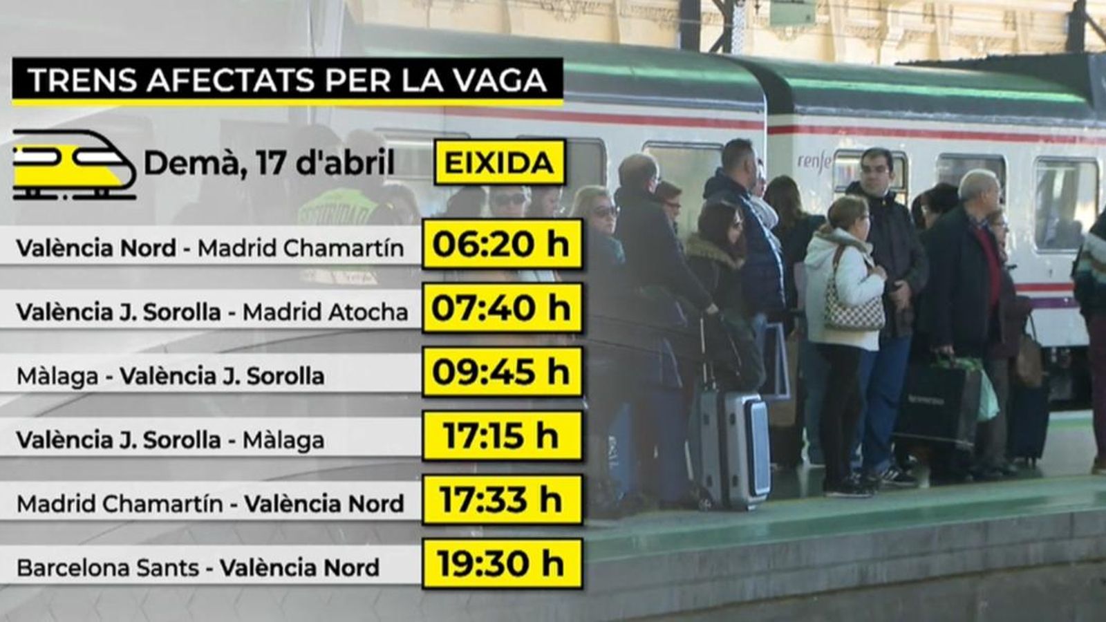 Els serveis mínims que s'han decretat garanteixen la circulació del 95% dels trens programats